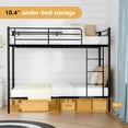 thumbnail image 6 of Zimtown Twin over Twin Steel Bunk Beds Frame, 78" x 42" x 65" with Ladder Bedroom Dorm Room for Kids Adult Children, 6 of 13