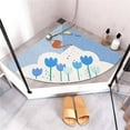 Clearance! WOCACHI Corner Shower Mat Non Slip Bath Mat PVC Loofah