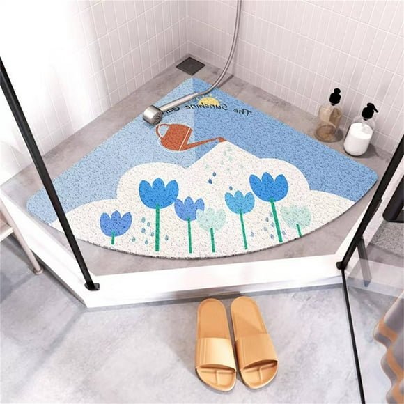 Bathroom Products Shower Nozzle Corner Shower Mat Non Slip Bath Mat Pvc Loofah Shower Floor Mats for Showers Bathmat with Drain Holes Anti Slip Shower Mat for Bathroom Floor Tub Elderly