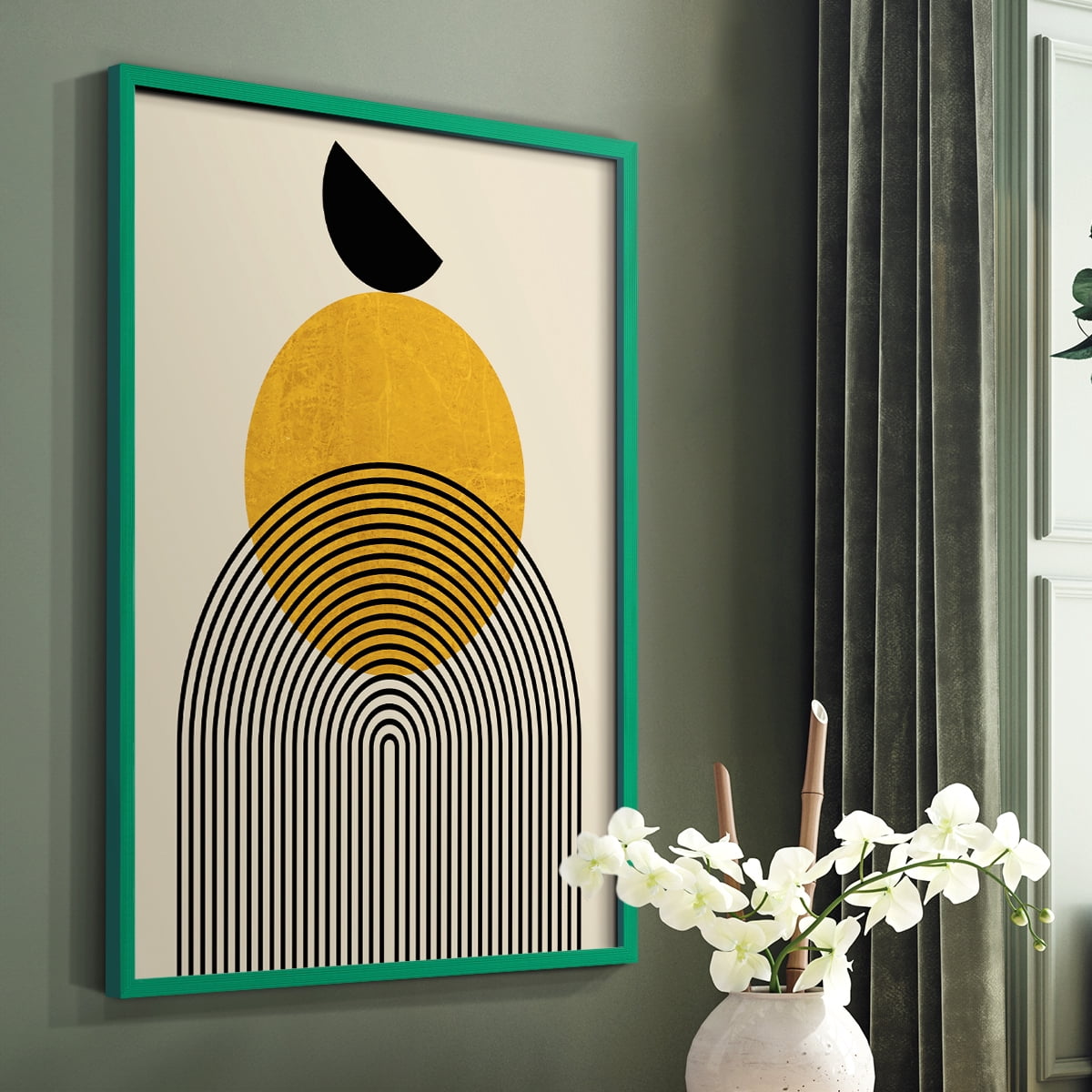 Golden Arches in Green Solid Wood 11 x 14 Framed Print
