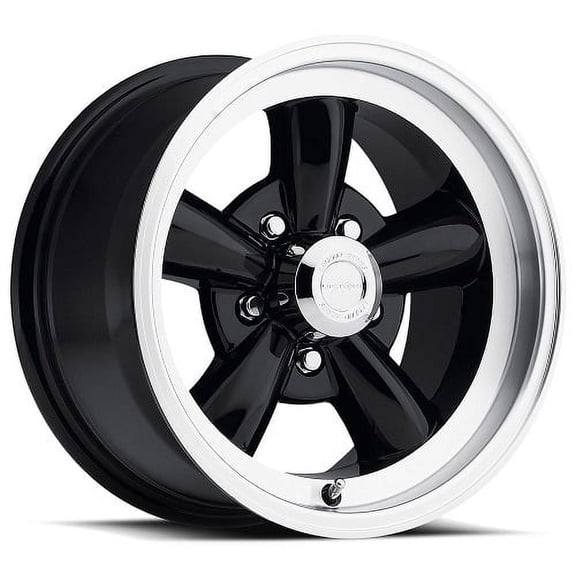 15x8 American Muscle 141H Legend 5 Black Machined Wheel 5x4.5 (-19mm)