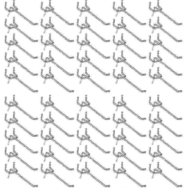 50 ganchos para paneles perforados, ganchos para estantes de pared para exhibición, herramientas de garaje, almacenamiento, colgadores de estantes de pared
