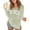 Green #014, variant on Women's Beach Cover Ups Letter Long Sleeve V Neck Beach Sweater Split Hem Knit Crochet Tops M