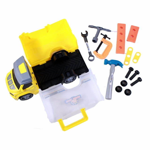Construction and Rescue Tools Truck with Light and Sound Yellow