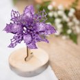 thumbnail image 2 of 16cm Christmas Sticky Powder Hollow Simulation Flower Christmas Octagonal Christmas Tree Wreath Rattan Accessories Decoration (Large Silver), 2 of 7