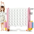 thumbnail image 4 of XJD Jumbo 4-to-Score Giant Game Set 4-in-a-Row Connect Game for Adults Kids Family Fun Height Adjustable w/ Golf Set, Pink, 4 of 9