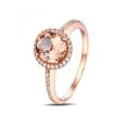 thumbnail image 1 of 1.50 Carat oval cut Morganite and Diamond Engagement Ring in 14k Rose Gold morganite & diamond engagement ring, 1 of 2