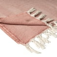 thumbnail image 6 of Ox Bay Cinnamon Orange/ Cream Herringbone Turkish Organic Cotton Throw Blanket, 50" x 60", 6 of 10