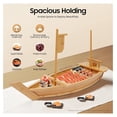 thumbnail image 2 of 31.5 Inch Wooden Sushi Boat Serving Tray, Extra Large Sushi Platter & Display Board, Dumplings Sashimi Desserts Serving Plates for Restaurant or Home, Log Color, 2 of 7