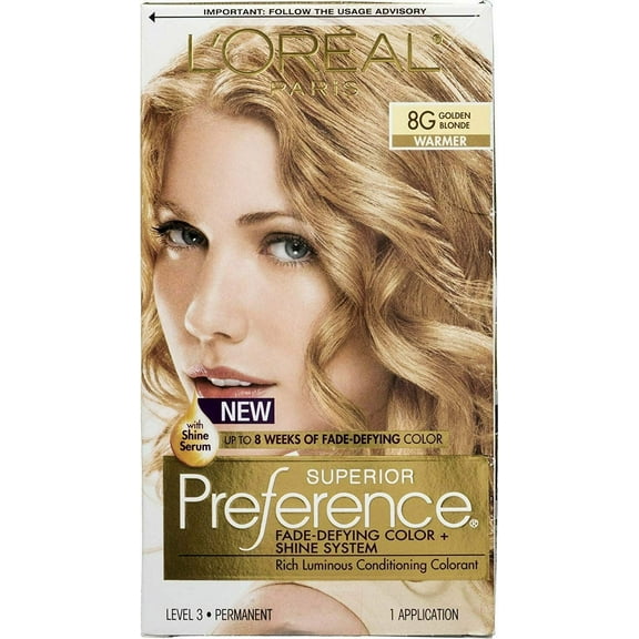L'Oreal Paris Superior Preference Permanent Hair Color, 8G Golden Blonde 1 ea (Pack of 4)