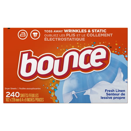 Bounce Fresh Linen Scented Fabric Softener Dryer Sheets, 240