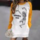 thumbnail image 2 of Vestido estampado de Halloween con cuello redondo, manga larga, cómodo, informal, a la moda para mujer Pompotops  hdfakjf3827, 2 of 5