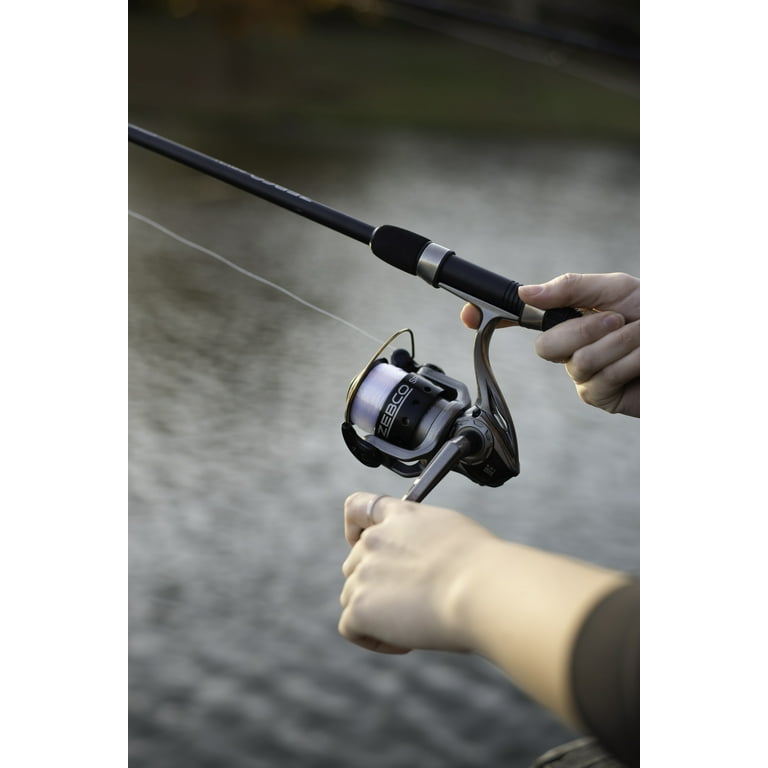 Zebco Spyn Spinning Reel and 2-Piece Fishing Rod Combo, Durable Fiberglass  Rod, Split-Grip Cork Rod Handle, Instant Anti-Reverse Fishing Reel