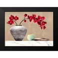 thumbnail image 2 of Thomlinson, Jenny 24x18 Black Modern Framed Museum Art Print Titled - Red Orchids on White Marble (detail), 2 of 5