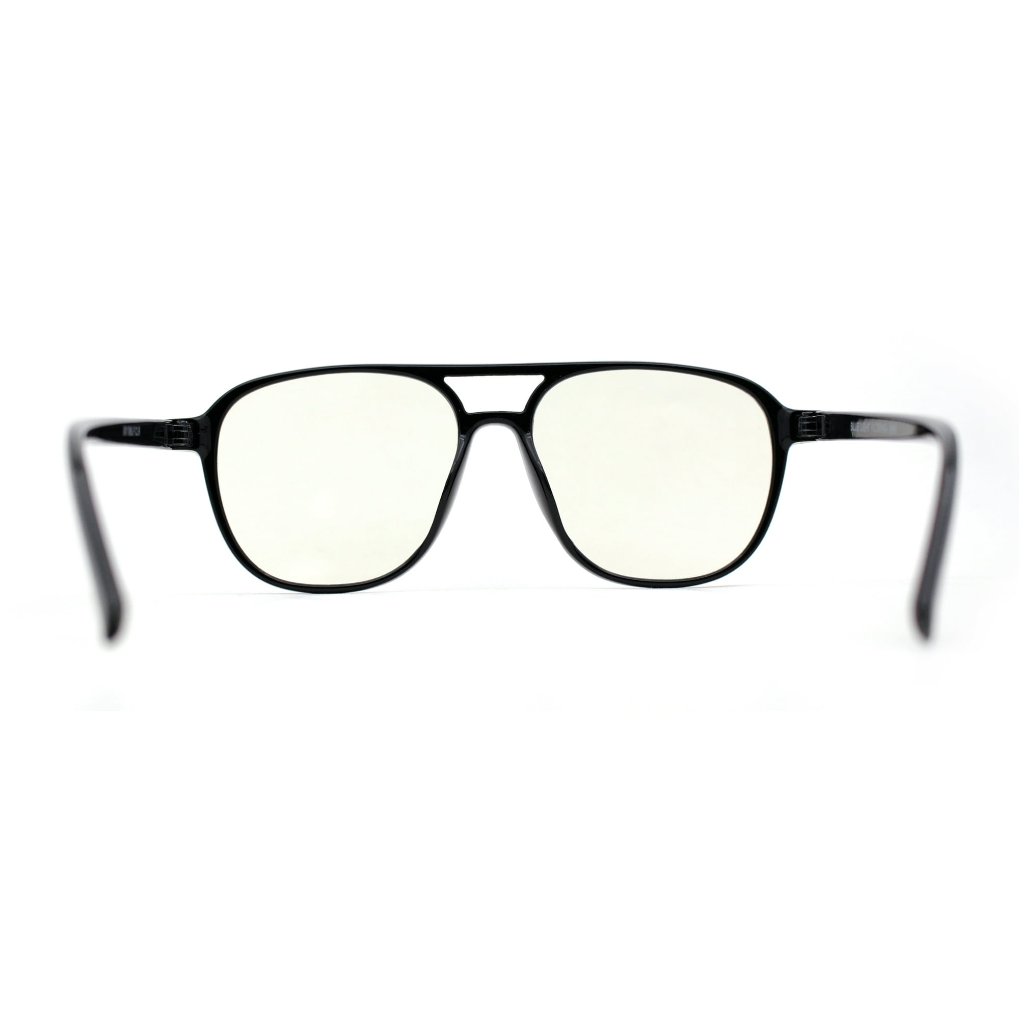 Classic Thin Plastic Iconic Racer Shape Blue Light Filter Computer Glasses Shiny Black