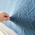 thumbnail image 3 of Blue 150cm Headboard Cover, Stretch Quilted Dustproof Crushed Headboard Protector Cover, Washable Removable, for Bedroom Decor, 3 of 5