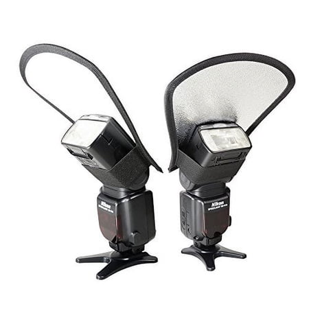 Foto&tech Silver/White Two Sided Flash Diffuser Reflector for Speedlight Nikon SB-900 SB-800 SB-910 Canon 580EX II 600EX-RT 430EX II Pentax AF-360FGZII Olympus FL-600R Panasonic DMW-FL360L