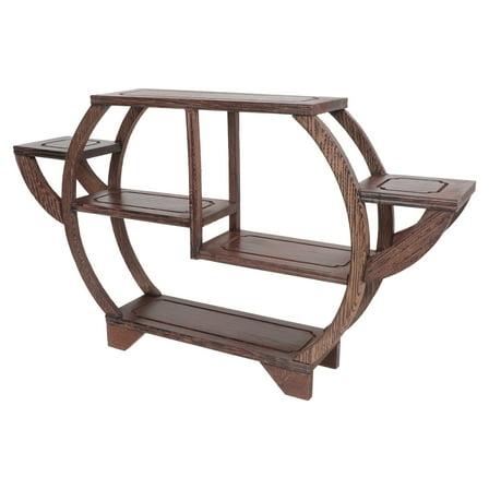 IBASETOY Retail Display Shelves Chicken Wing Wood Rectangular Storage Rack Light Brown 1Set