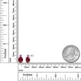 thumbnail image 3 of Gem Stone King 14k White Gold Red Created Ruby and Pink Sapphire Earrings for Women (2.46Cttw, GemstoneJuly Birthstone, Oval 8X6MM, Round 2.5MM), 3 of 5