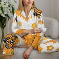 thumbnail image 6 of Daiia White Floral and Butterflies for Women's Long-Sleeved Pajama Set – Soft & Comfortable Sleepwear Button-Up Pajamas Cozy Lounge Wear-XX-Large, 6 of 7