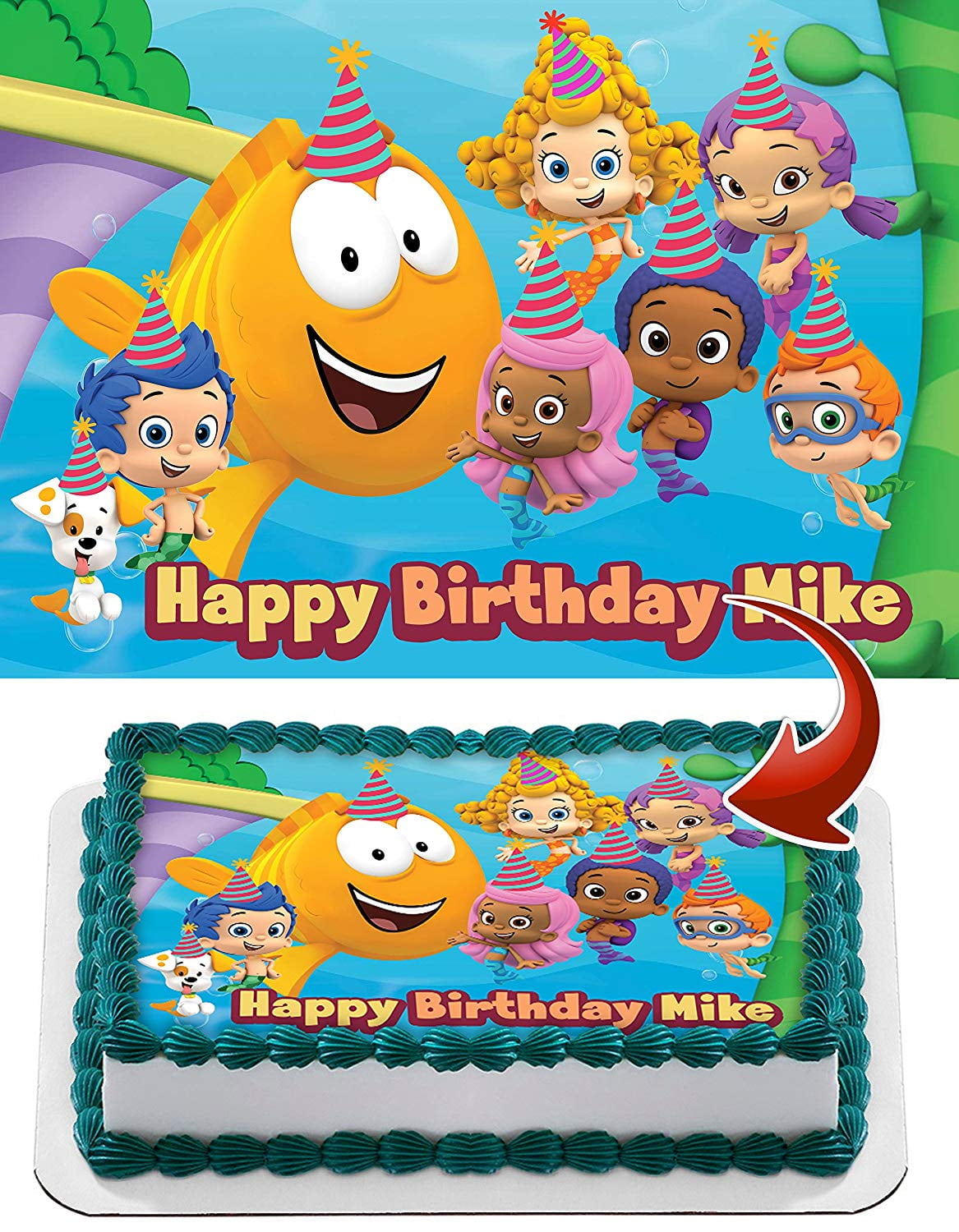 15 x 2" Bubble Guppies PRE CUT ICING Cupcake Topper Decorations