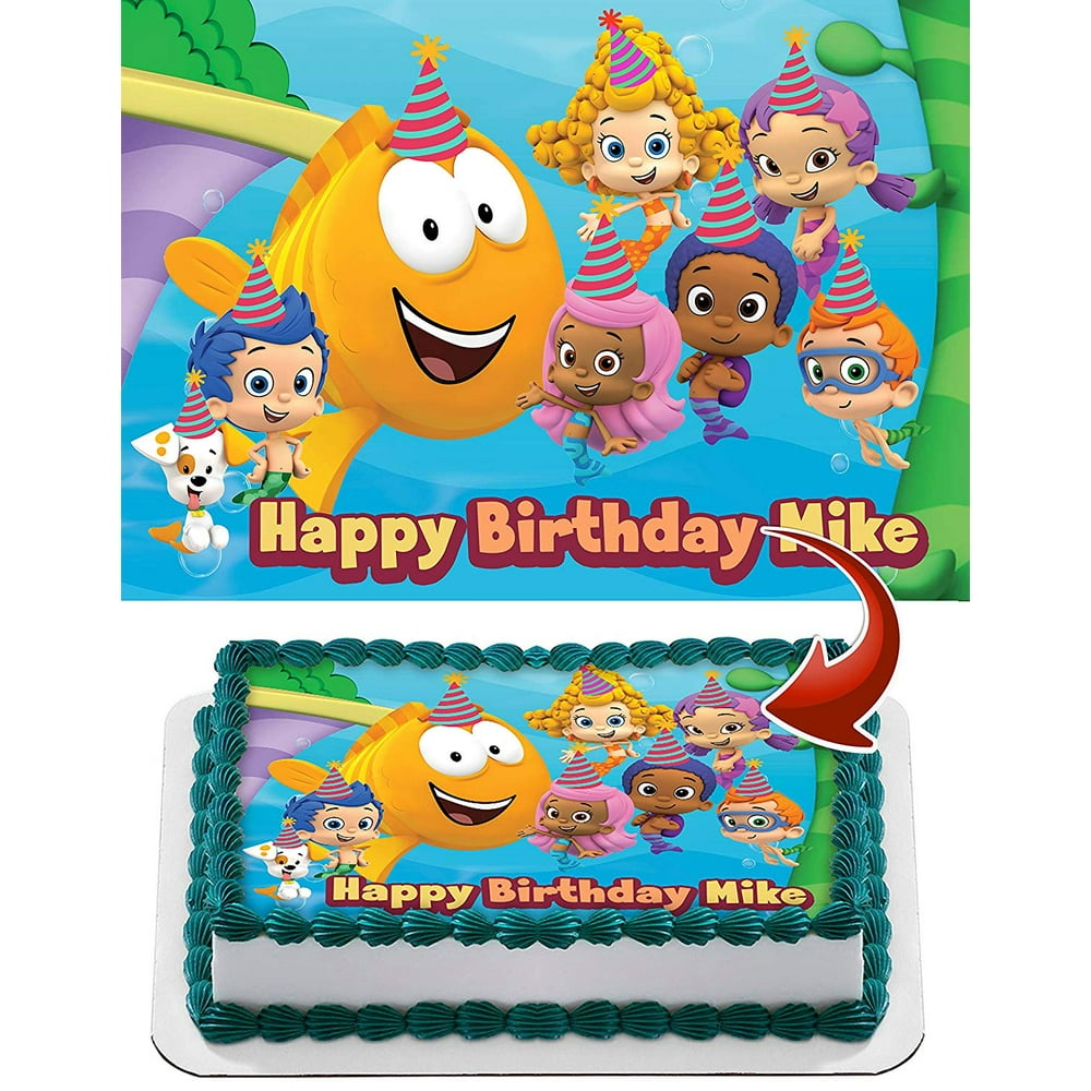 Bubble Guppies Edible Cake Image Topper Personalized