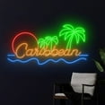 thumbnail image 2 of Handmadetneonsign Caribbean Ocean Palm Tree Neon Sign, Beach Wall Art Decor, Summer Holiday Wall Decor, 2 of 5