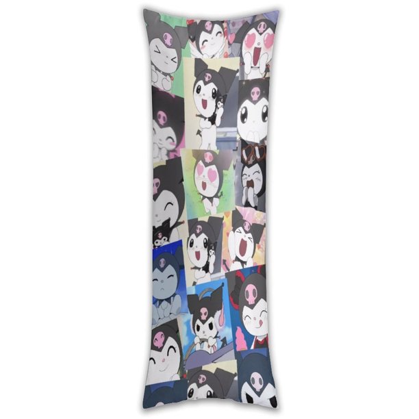 Funda de almohada Kuromi de cuerpo entero, funda de almohada larga, almohada de compañero de juegos para niños, cojín de sofá, muebles para el hogar, decoraciones de cama de 20" x 54"