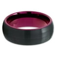 thumbnail image 2 of Purple Wedding Ring,Tungsten Wedding Ring,Engagement Ring,Black Wedding Band,8mm Wedding Ring,Brush, 2 of 4