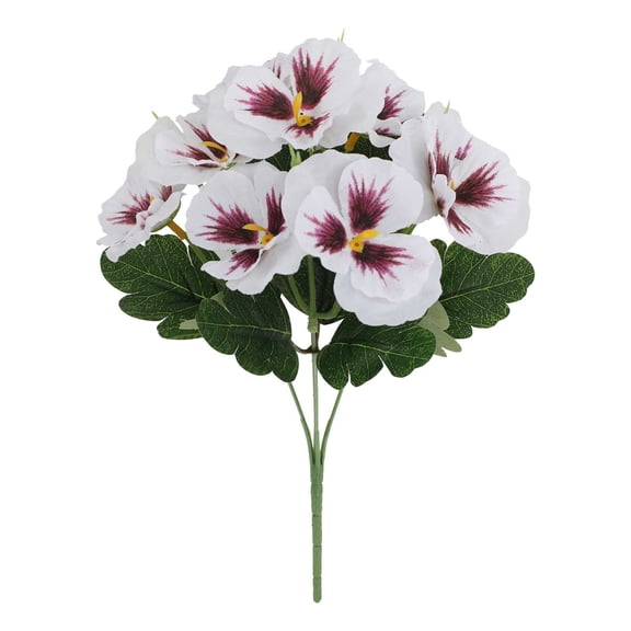 Bundles Artificial Fake Pansy Flowers for Outdoor, Faux UV Resistant Silk Pansies Flowers for Outside Planter Front Door Porch Yard Patio Window Box Home Decor