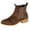 Brown Boots for Women, variant on Mixed Material Chelsea Boots Women Suede Croc Print Elastic Low Heel Booties Green 38