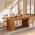 thumbnail image 4 of Tribesigns 78.7" Extra Long Dining Table for 6-8 People, Large Farmhouse Kitchen Table with Wooden Tabletop, Rustic Style Rectangular Dinner Table for Dining Room, Kitchen, Living Room, Brown, 4 of 8