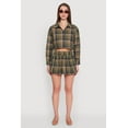 thumbnail image 2 of Womens High Waisted Plaid Flannel Mini Skater Skirt, 2 of 4