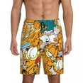 thumbnail image 1 of Custom Print Men Manga Garfields Cartoon Anime Cat Pattern Pajama Bottoms Sleepwear Pjs Sleep Shorts with Pockets, 1 of 7