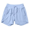 thumbnail image 3 of vigerkar Women's Athletic Running Shorts 5" Quick Dry Workout Hiking High Waisted Active Exercise Zipper Pocket (Sky Blue, S), 3 of 4