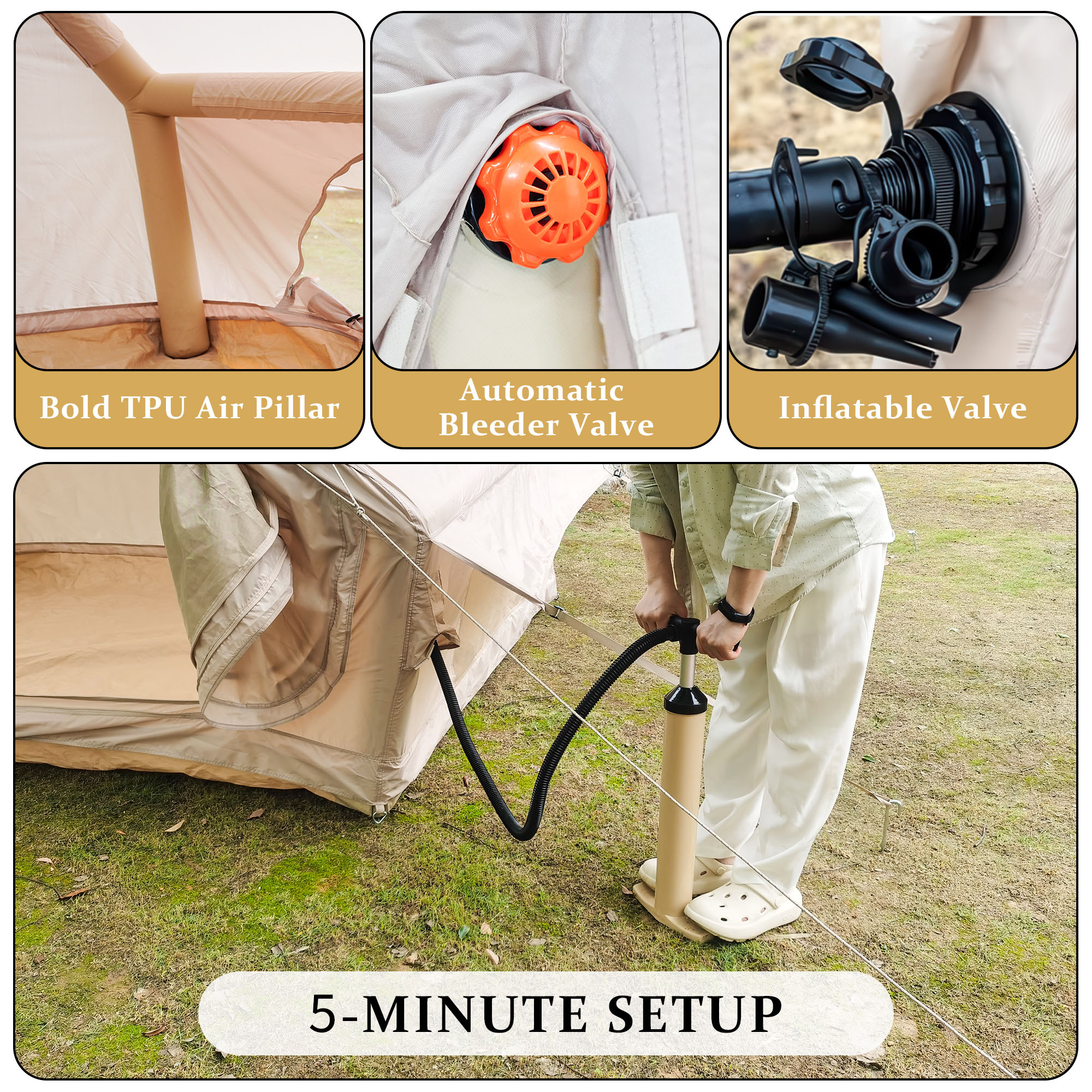 4-6 Person Inflatable Tent with Pump