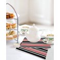 thumbnail image 4 of Red Black Stripe Kitchen Dish Towels for Drying Dishes Set of 2, Farmhouse Minimalist Striped Waffle Weave Microfiber Hand Tea Bathroom Towels Quick Dry & Absorbent Towel 12x12, 4 of 7