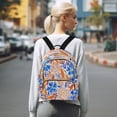 thumbnail image 7 of Fashion Quilted Backpack for Women Lightweight Travel Daypack Casual Bag for Shopping Travel Hand-painted Watercolor Floral S, 7 of 7