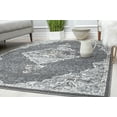 thumbnail image 4 of Harper HY50D Black Velvet Petunia Transitional Vintage Gray Area Rug, 5'x7', 4 of 5