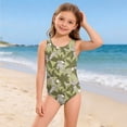 thumbnail image 5 of Grblisyd Girls One-Piece Swimsuit Cute Bathing Suit Racerback Keyhole Crew Neck Athletic Swimwear 2-13Y, 5 of 6