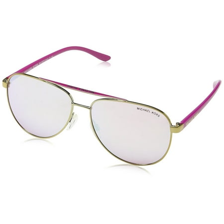 Michael Kors Women's Mirrored Hvar MK5007-10397V-59 Pink Oval Sunglasses