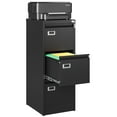 thumbnail image 1 of STANI 3 Drawer File Cabinets with Lock, Metal Filing Cabinet for Home Office, Steel Lockable Storage Cabinets to Hanging Letter/Legal/A4,Assembly Required(Black), 1 of 9