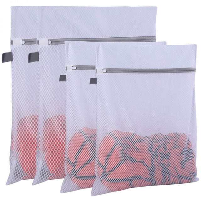 Juego de bolsas de lavado reutilizables, bolsa de lavandería con cremallera de alta calidad, selección de tamaños versátiles para una organización flexible, bolsas de lavandería de malla de panal,