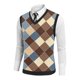 thumbnail image 5 of Camiseta sin mangas con cuello en V para hombre, estilo informal, con estampado vintage, permeable al trabajo y cuello en V., 5 of 5