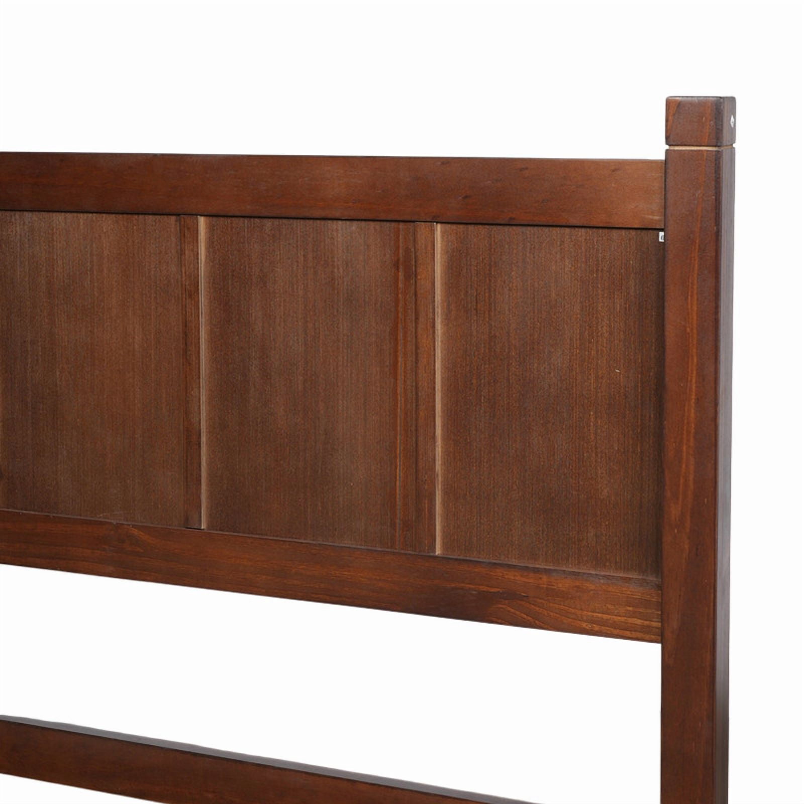 Queen Size Farmhouse Platform Bed with Flat Panel Designed Headboard & Footboard, Minimalist Wood Bed Frame with Under-Bed Storage