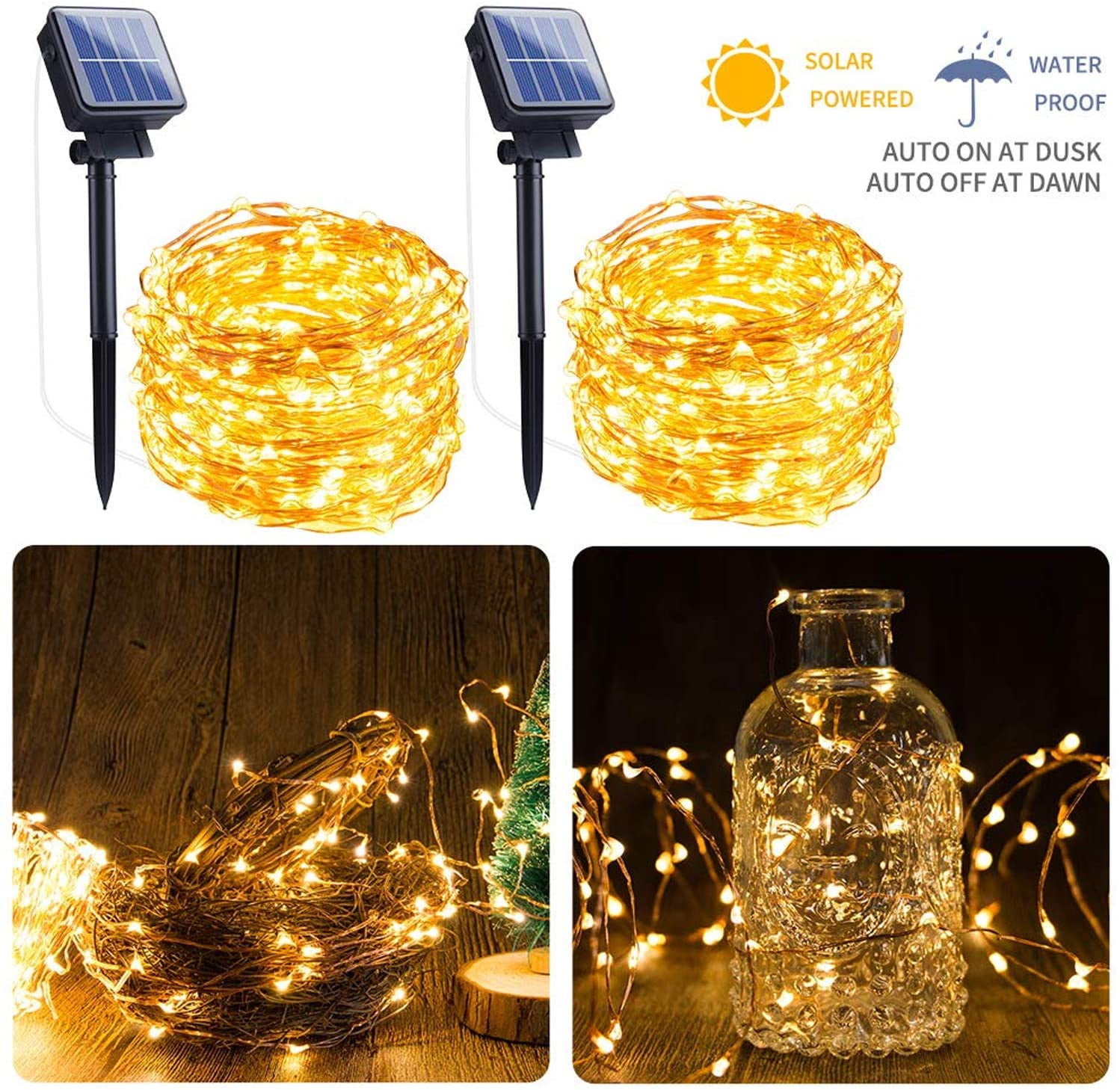 200 LED Solar Powered Fairy String Lights Garden Christmas Party Lámpara al aire libre 200 LED Solar Powered Fairy String Lights Garden Christmas Party Lámpara al aire libre