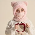 thumbnail image 4 of XIMIN Bear Ear Baby Girls Boys Winter Hat Toddler Knitted Ear Flaps Cute Stuffed Hood Scarf Beanies with Fleece Lining Fluffy Ski Snow Hat, 4 of 7