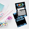 thumbnail image 2 of Pool Birthday Party Invitation, Pool Party Invite Cards（20 Count With Envelopes, Fill In Style Invite Cards For Boys, Girls, Kids, Birthday Party Supplies-A16…, 2 of 5