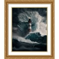 thumbnail image 2 of Maki 26x31 Gold Ornate Wood Framed With Double Matting Wall Art Titled - Crash Against The Light Ii, 2 of 6