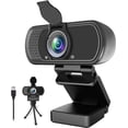 thumbnail image 2 of Webcam HD 1080p ,Live Streaming HD Camera with Stereo Microphone, PC Desktop or Laptop USB Webcam with 110 Degree View Angle, for Switch 2,Video Calling, Recording, Conferencing, Streaming, Gaming, 2 of 9
